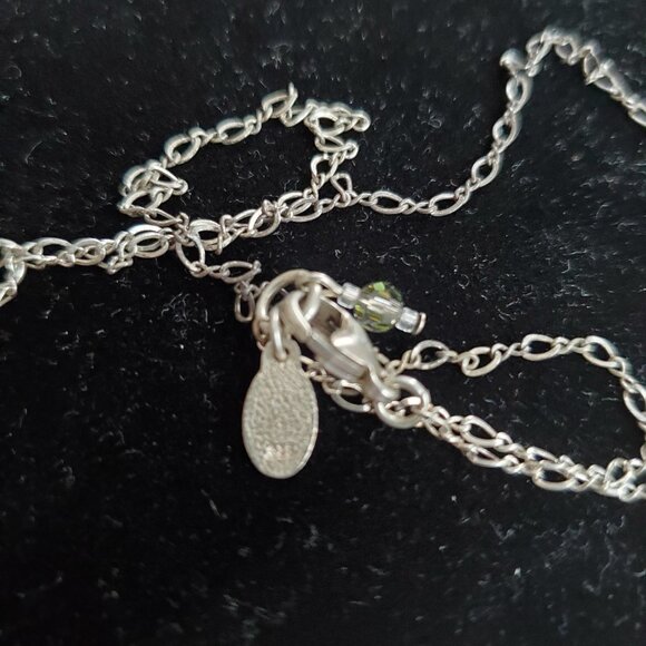 VTG AZ Italy Silver 925 Necklace-Cluster Iridescent Crystal Glass Droplets ~18" - Picture 6 of 6